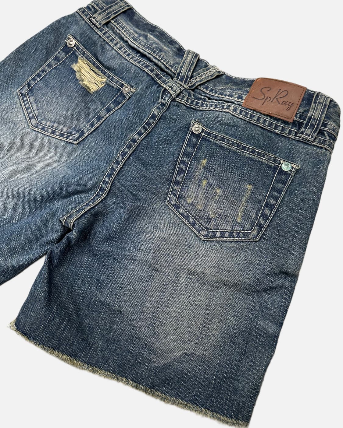 distressed cat washing denim shorts 상품이미지6