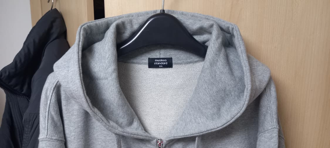 무신사 스탠다드 후드집업 짧은길이 그레이 2XL 상품이미지2