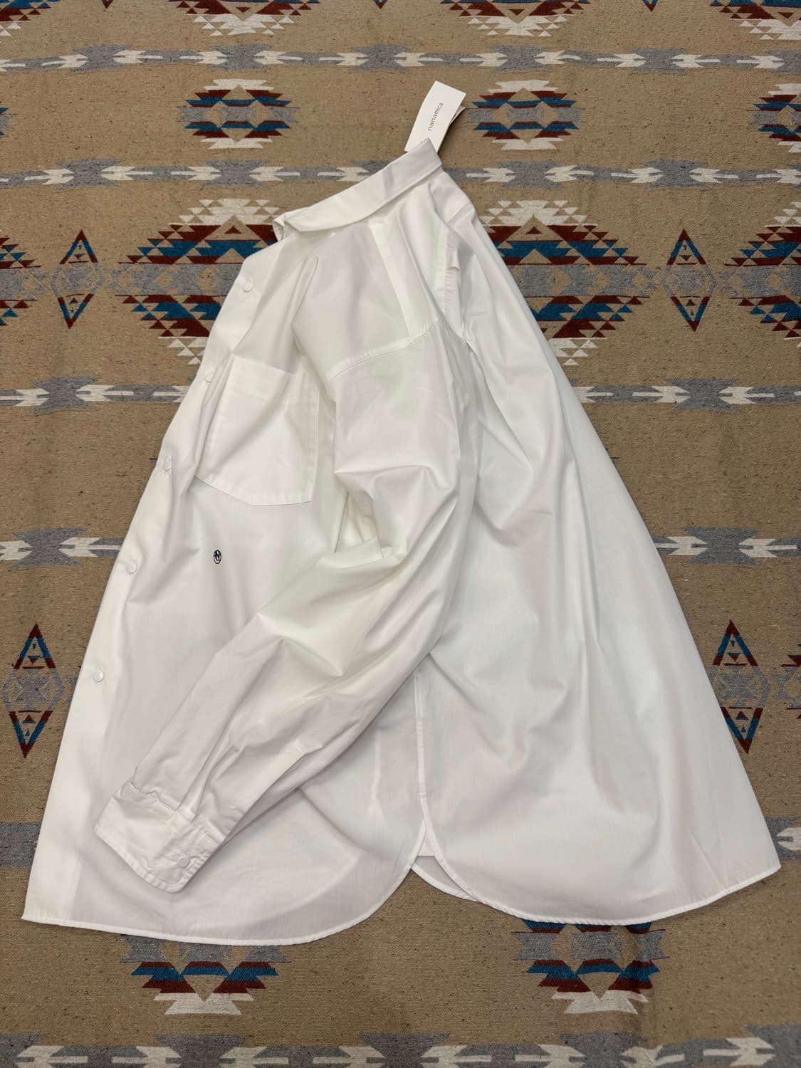 [L][105] 나나미카 레귤러 카라 윈드 셔츠 화이트 상품이미지7