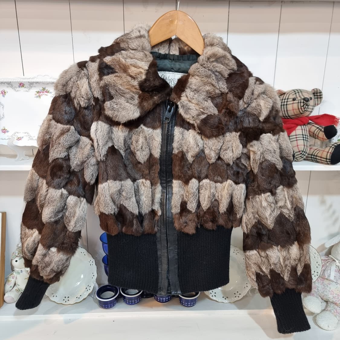 (살뤼 레 코팡) 천연모피 패치워크 숏자켓 상품이미지5