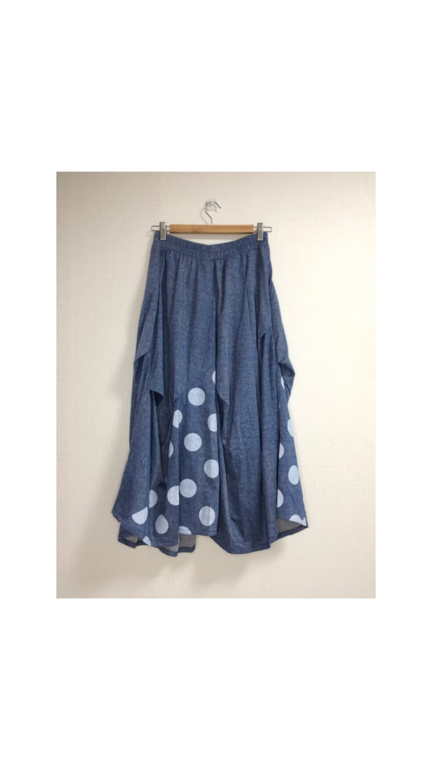 빈티지 블루 도트 롱 스커트 상품이미지4