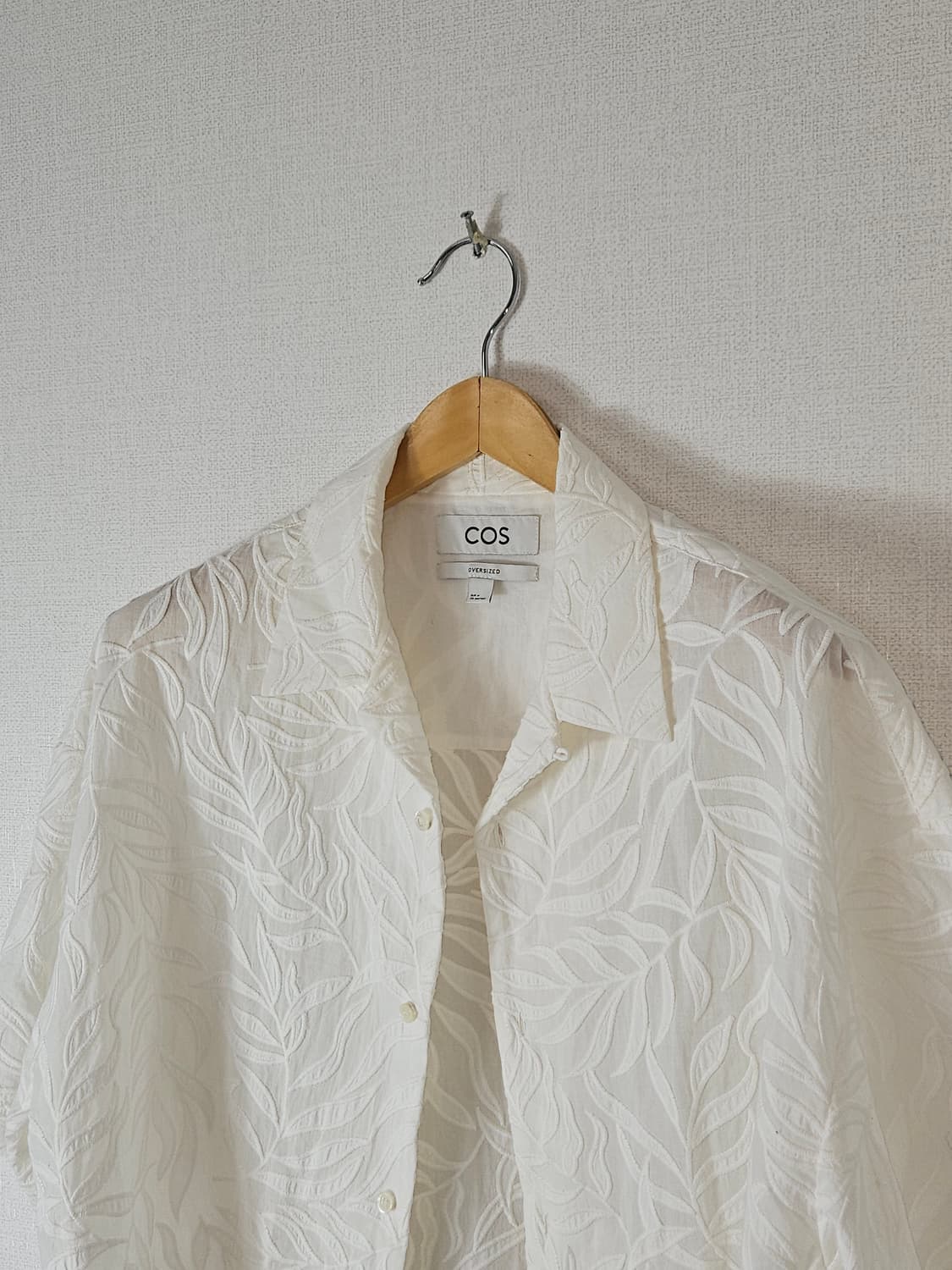 코스 COS 릴랙스드 브로더리 앙글레즈 반팔셔츠 M 오버핏 (거의새상품) 상품이미지2