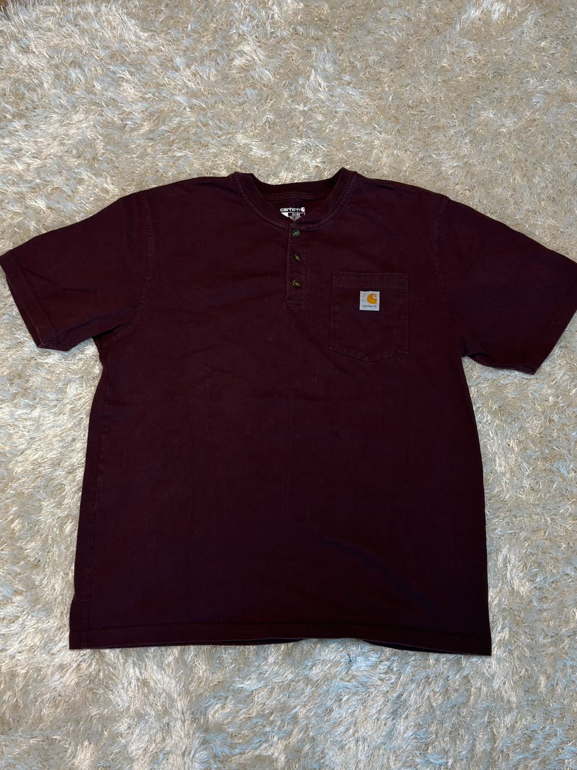 빈티지 칼하트 버건디 헨리넥 티셔츠 상품이미지2