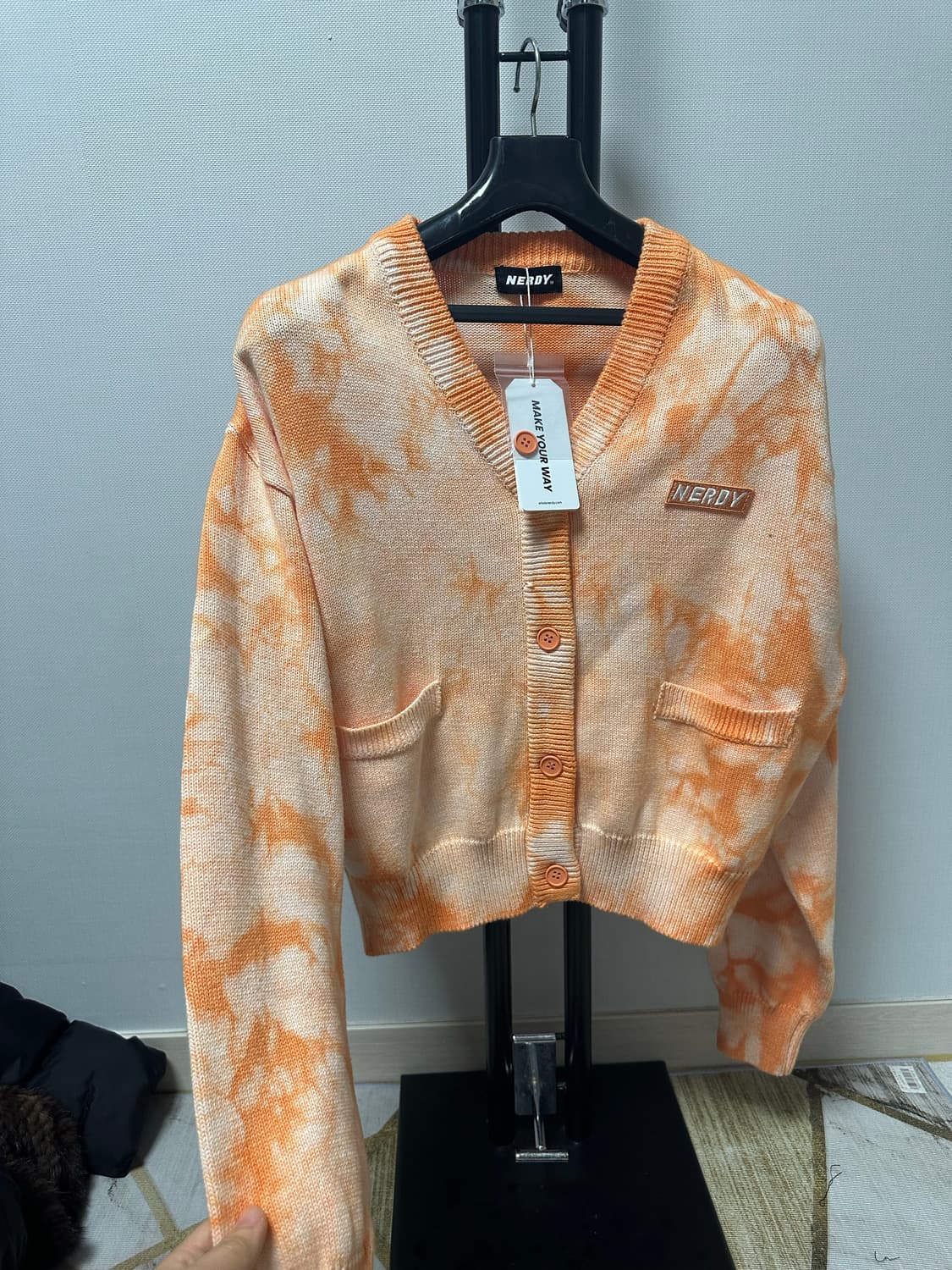 널디 여성가디건 오렌지 물나염숏기장  가디건 -S사이즈  새상품 상품이미지4