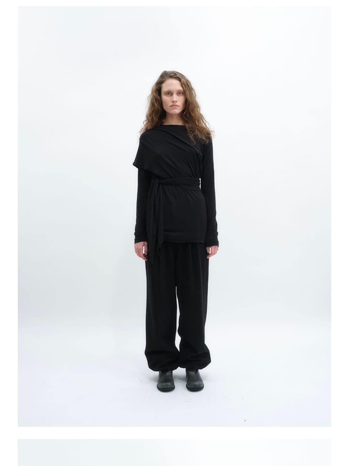 리포스 repos Wrap Jersey T-shirts (Black) 상품이미지4