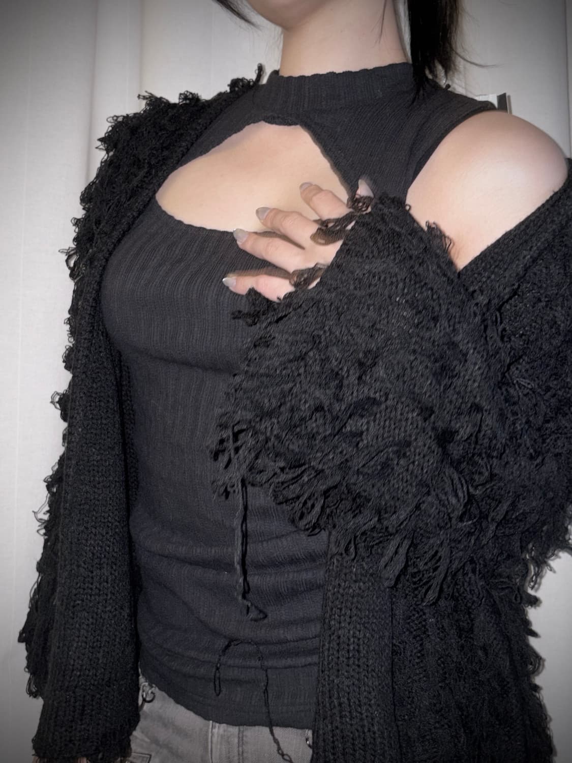 58 black damage grunge cardigan 상품이미지3