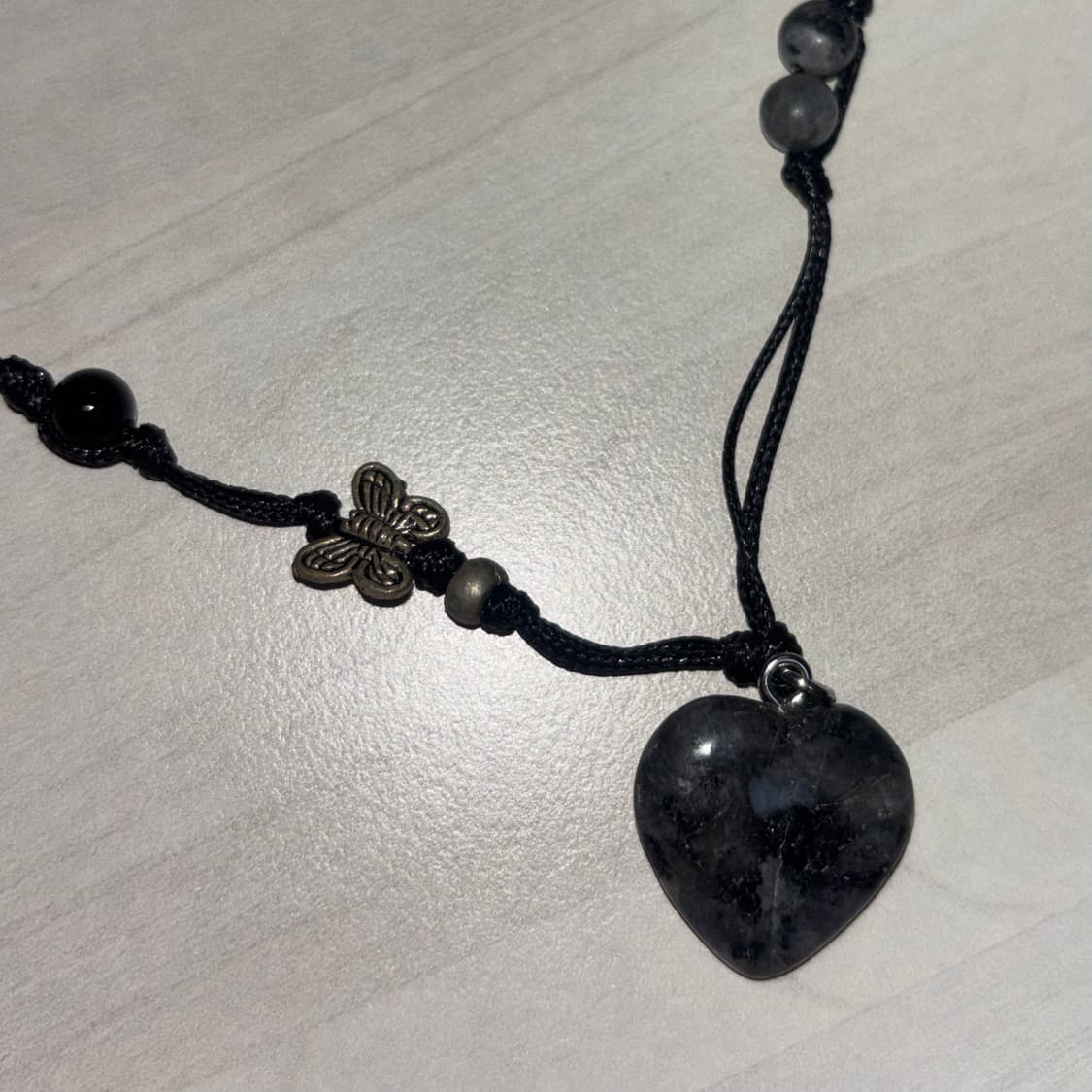 하트원석 비즈목걸이 핸드메이드 상품이미지1