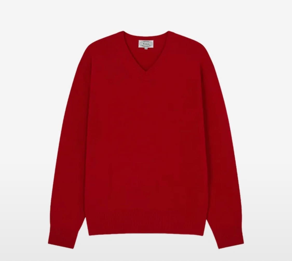 브루먼(bruman) 브이넥 니트 울캐시미어 칠 레드 M 상품이미지1