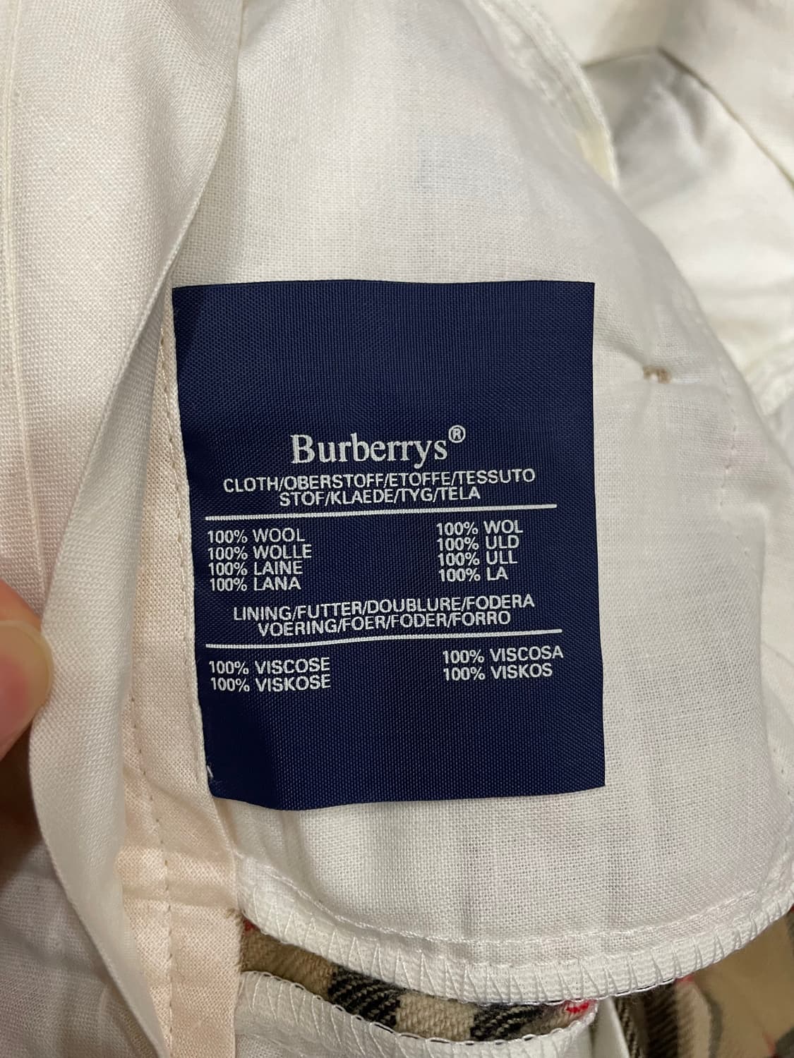 90s 버버리 울 노바체크 팬츠 베이지 30 상품이미지7