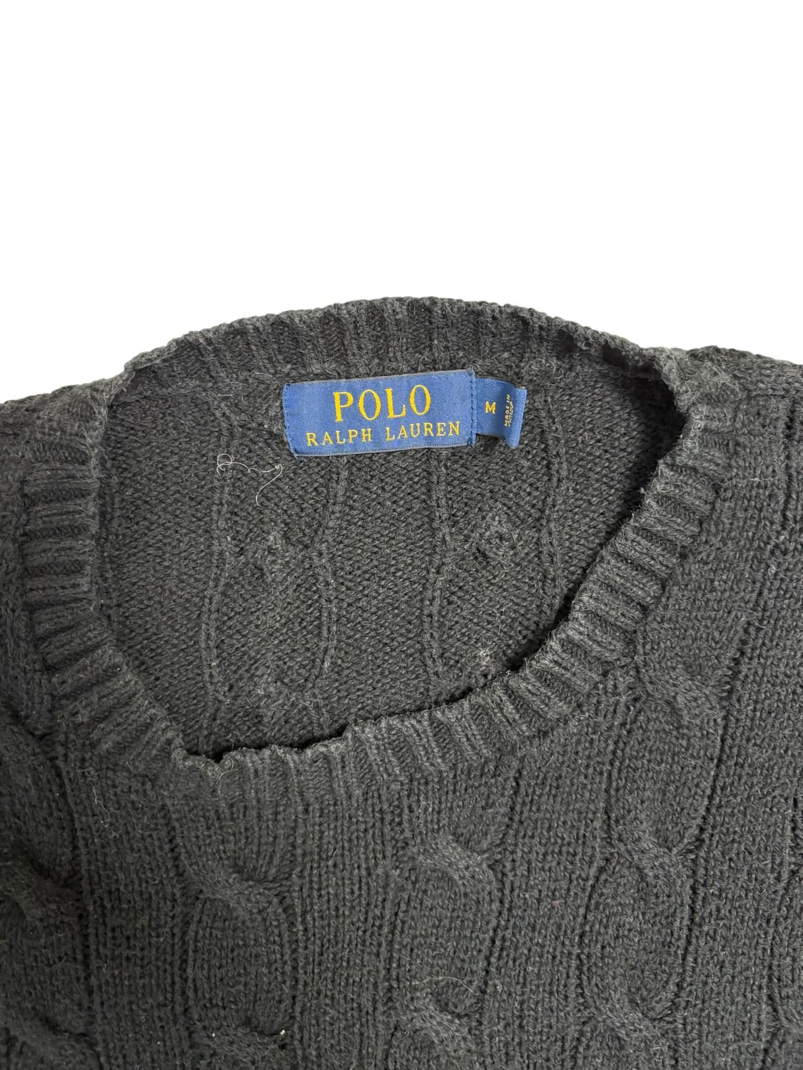 폴로 랄프로렌 케이블 니트 코튼 스웨터 블랙 상품이미지6