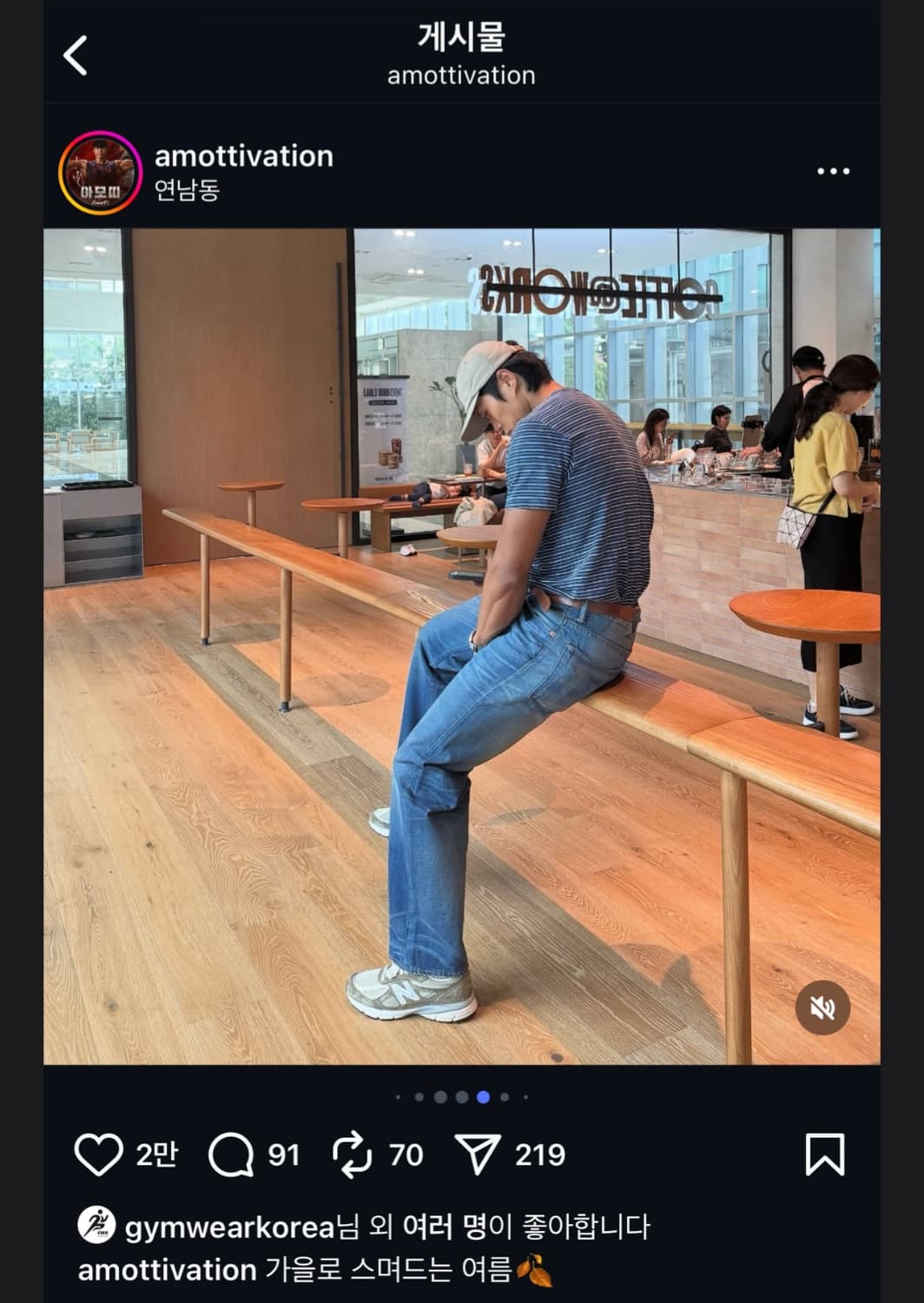 더블알엘 RRL 인디고 스트라이프 티 상품이미지4