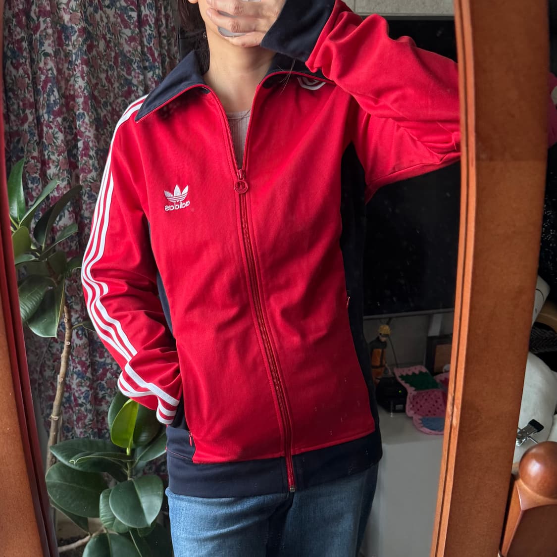 아디다스 레드 네이비배색 유로파 트랙탑져지 상품이미지5