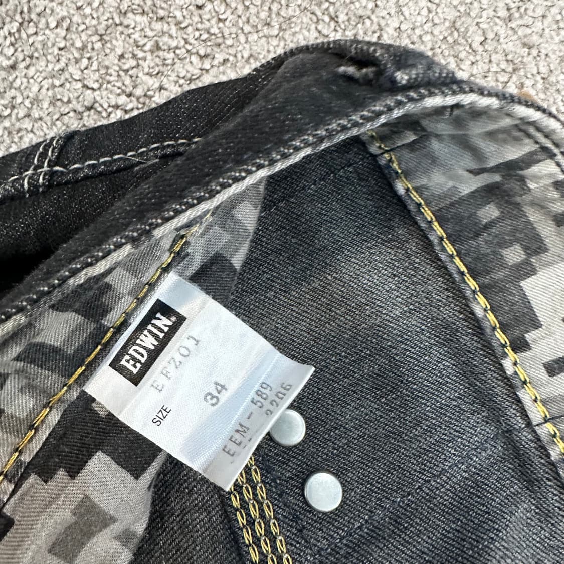 에드윈 이펑션 엔지니어드 흑청 데님 팬츠(33) 상품이미지5