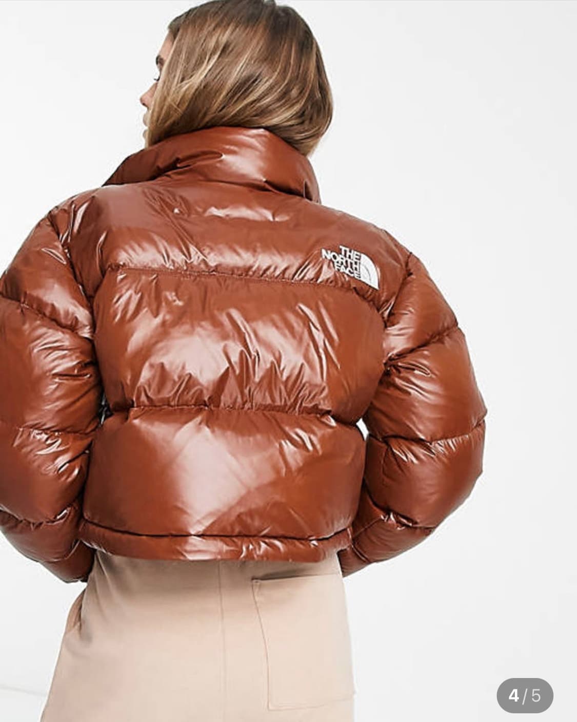 노스페이스 700눕시 크롭 숏패딩 브라운 다크오크Dark Oak 상품이미지1