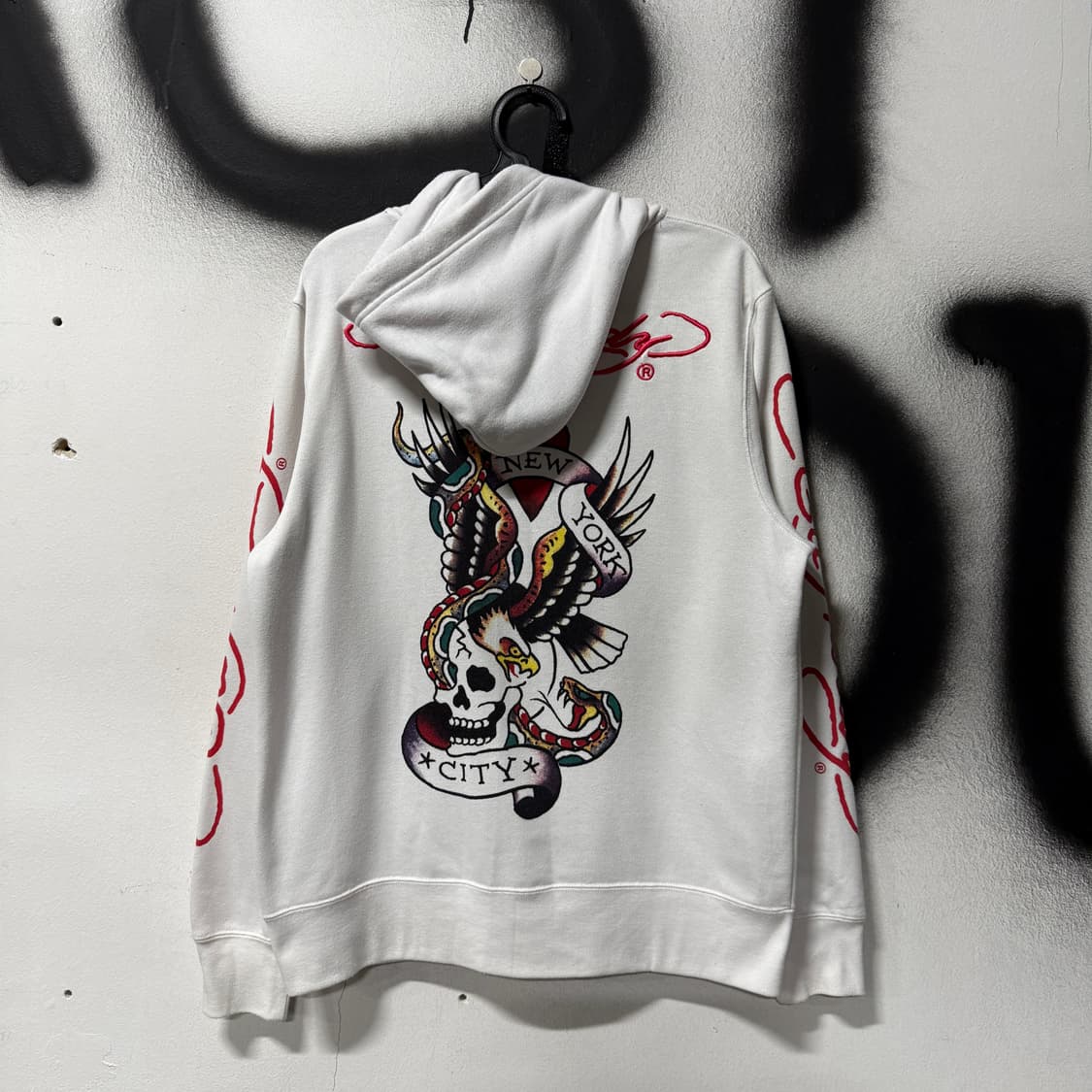 에드하디 오리엔탈 스컬 빅 프린팅, 자수 디테일 집업 후디 상품이미지1