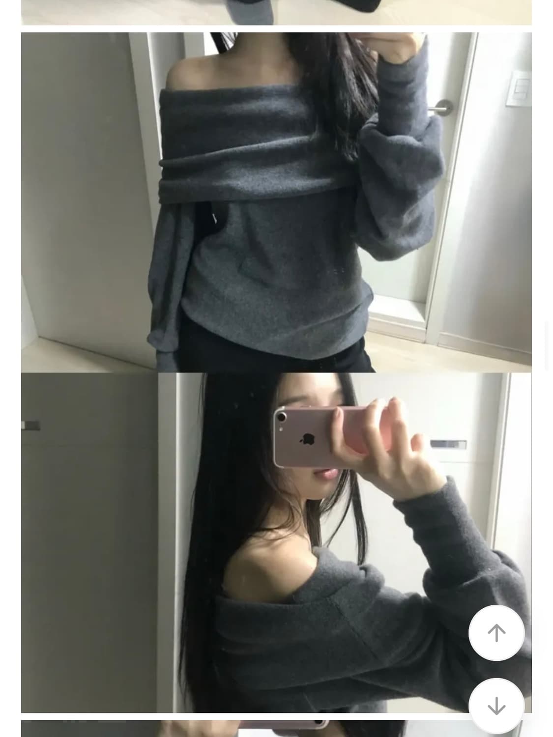 플리스 오프숄더 스웻셔츠 상품이미지2