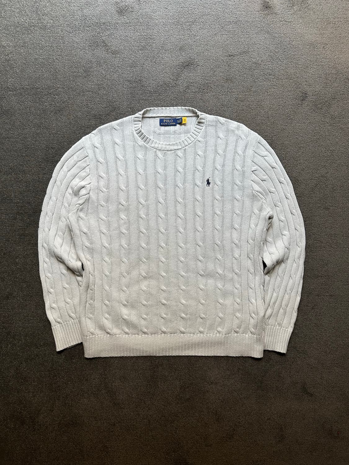 폴로 랄프로렌 케이블 니트 XL 라이트 그레이 상품이미지1