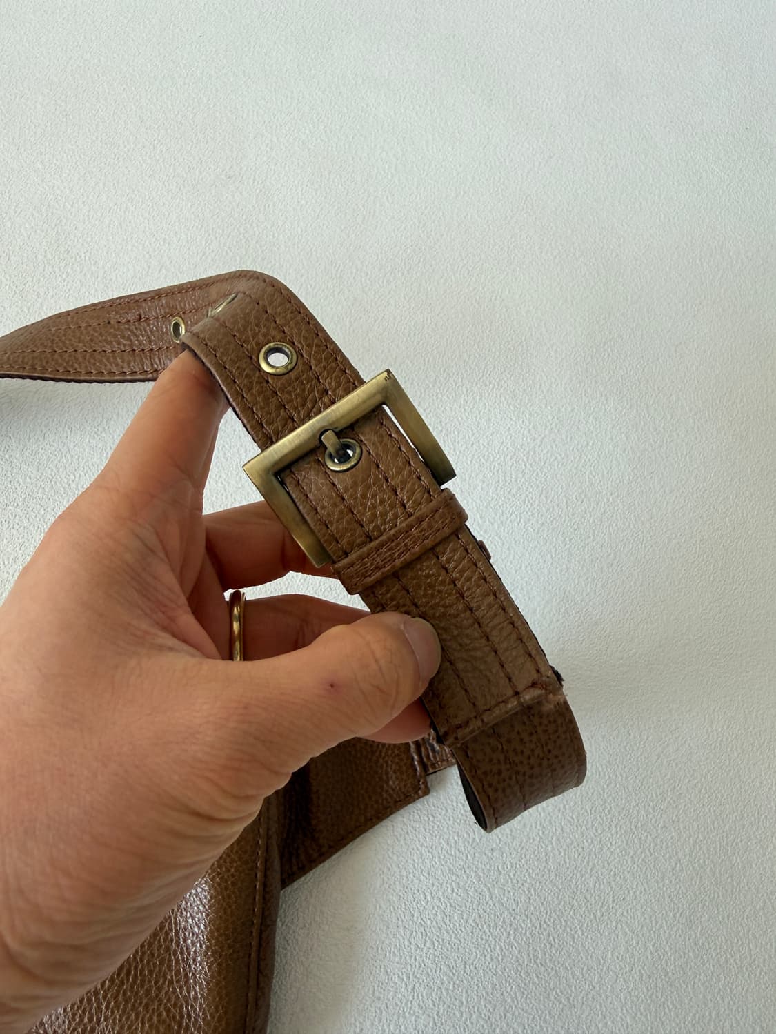 Pre owned 레더 힙색 보조가방 상품이미지4