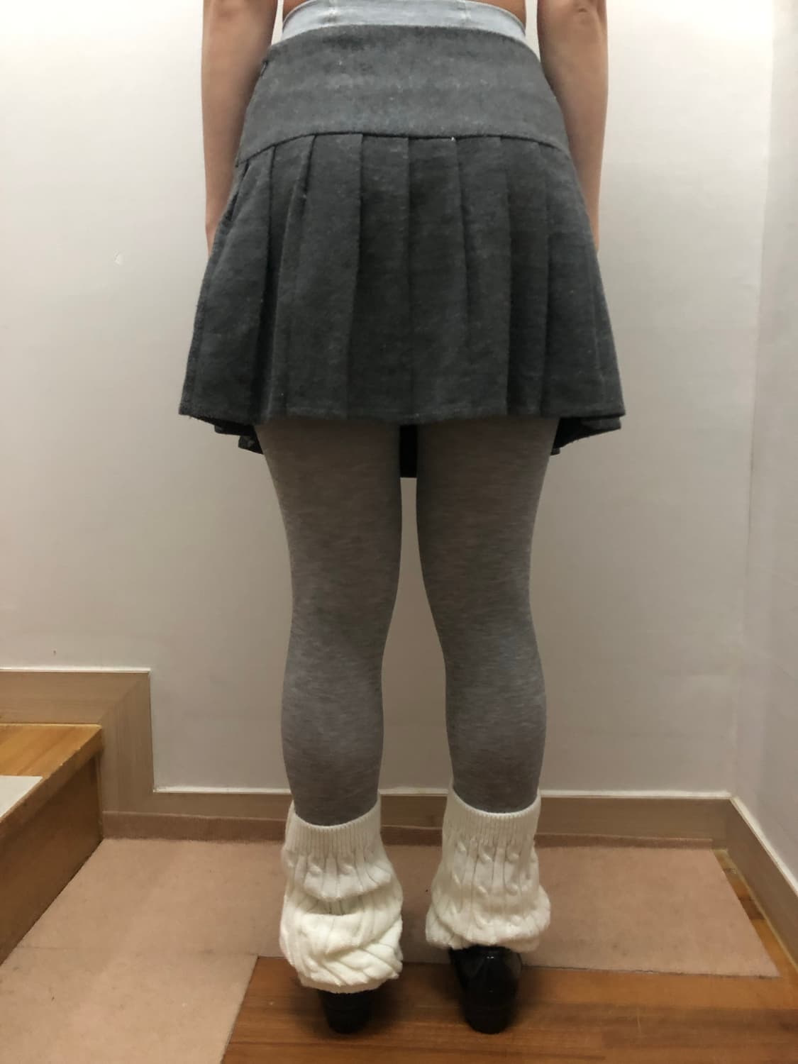 빈티지 그레이 플리츠 미니 스커트 상품이미지2