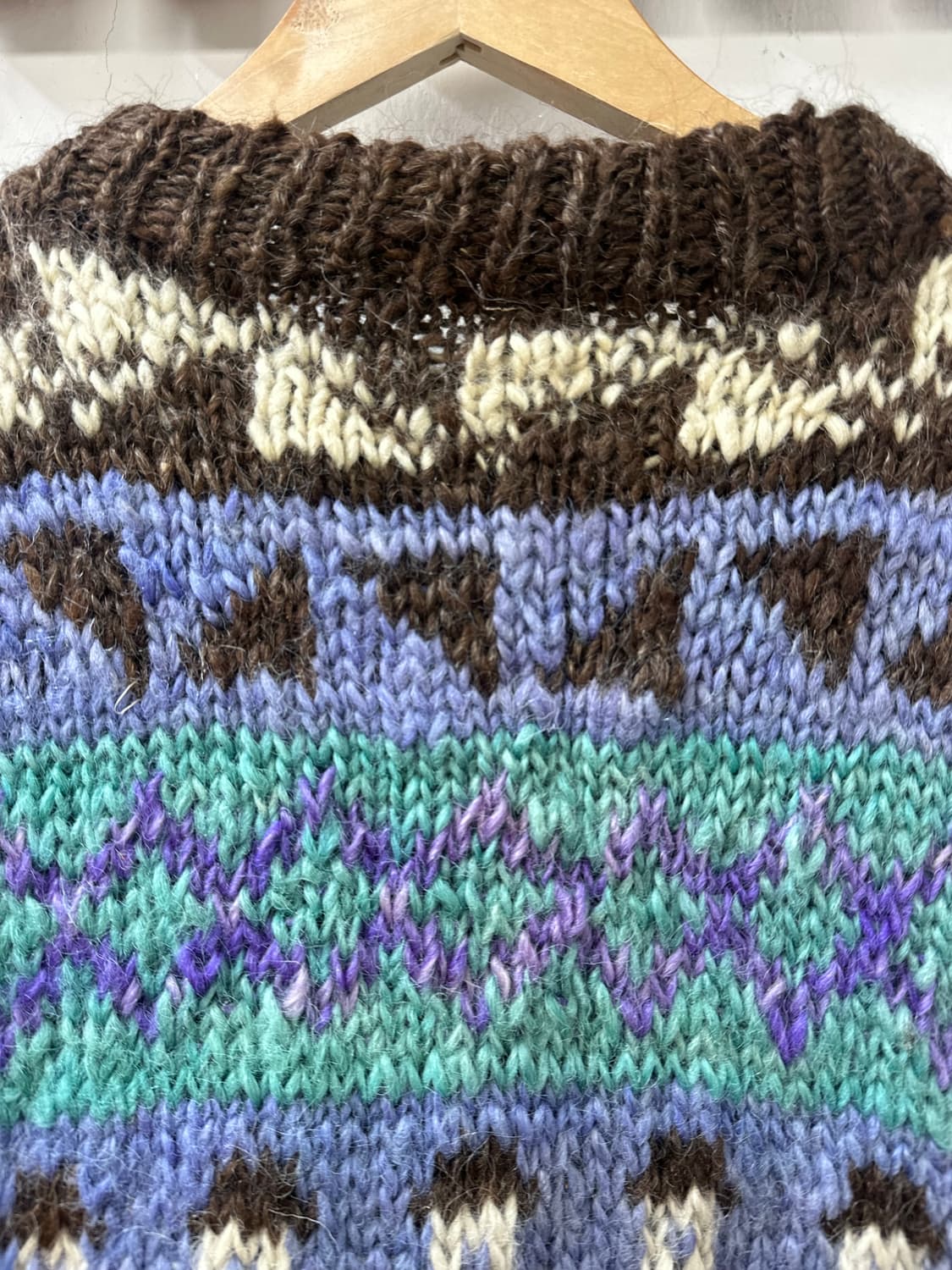 에콰도르 핸드메이드 울100% 빈티지 노르딕 페어아일 스웨터 상품이미지6