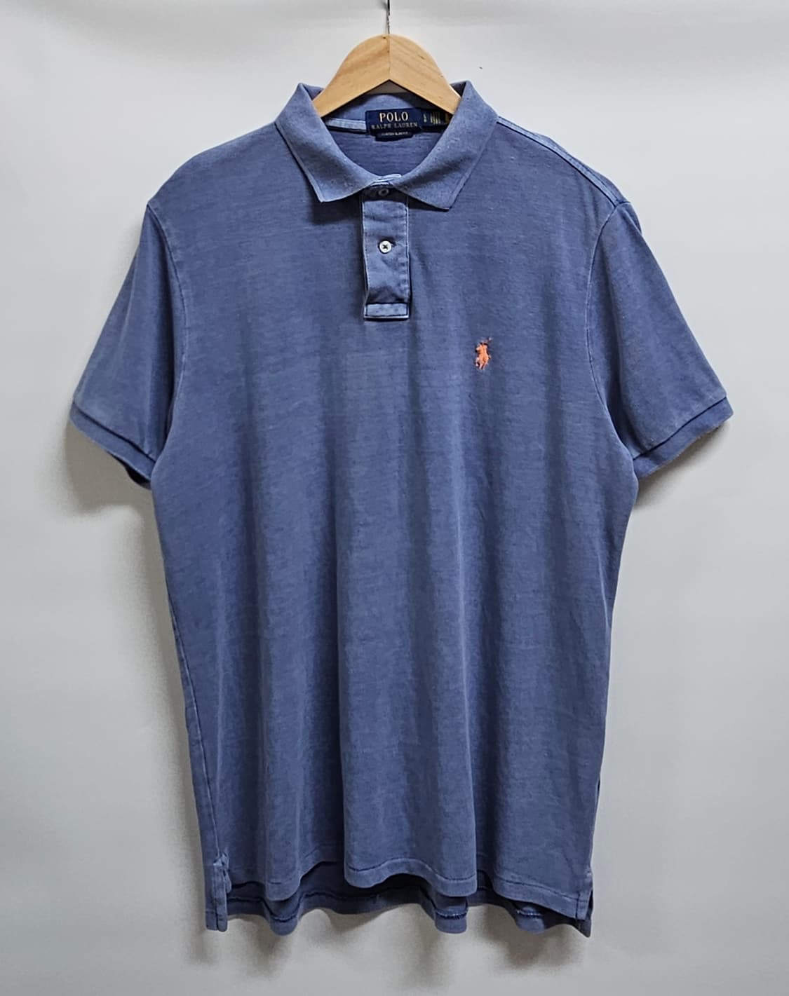 폴로 랄프로렌 워싱 반팔 카라티 블루 L 정품큐알 상품이미지1