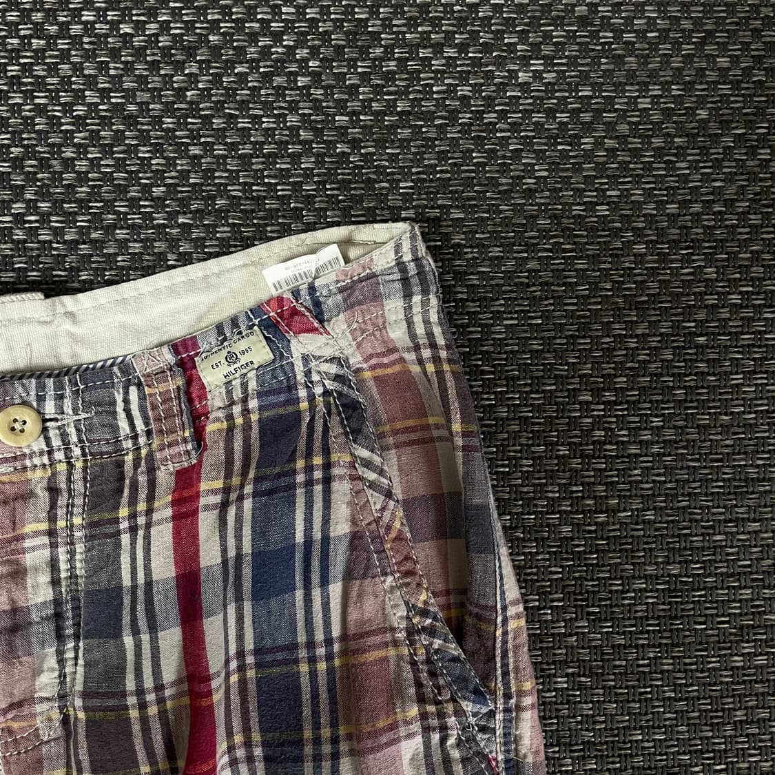 (30) 타미힐피거 린넨 코튼 체크 카고 하프팬츠 상품이미지3