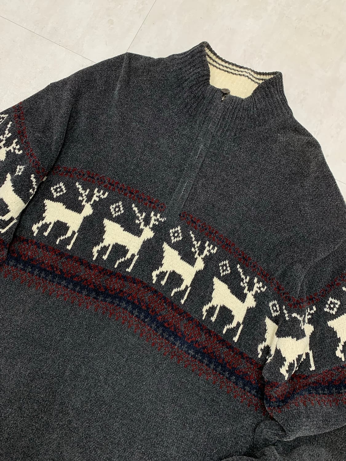 Asnas 패턴 반집업 니트 #407 상품이미지2