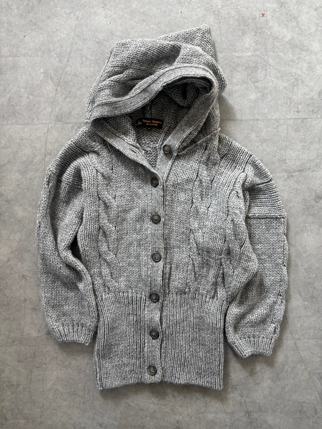 Vivienne Westwood 비비안웨스트우드 케이블 언발 후드 가디건 상품이미지5