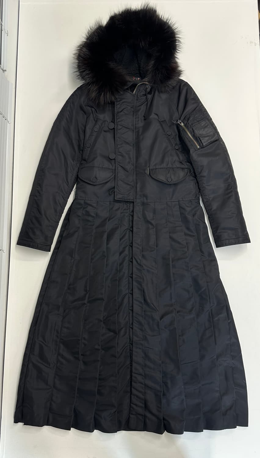 페노메논 ma-1 플리츠 롱코트 자켓  올블랙 M 상품이미지2