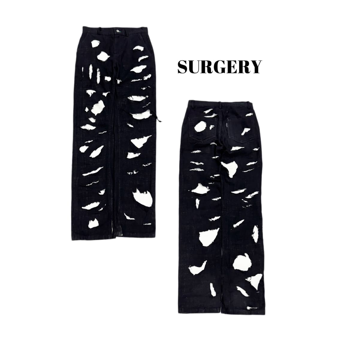 써저리 20FW 디스트로이드 데님팬츠 블랙 상품이미지1