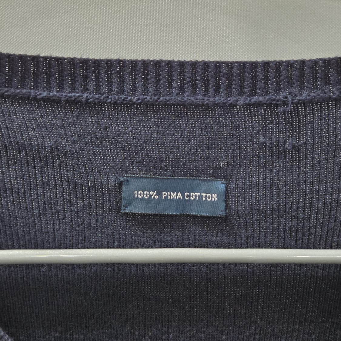 폴로랄프로렌 피마코튼 브이넥 니트 네이비 XL 상품이미지3