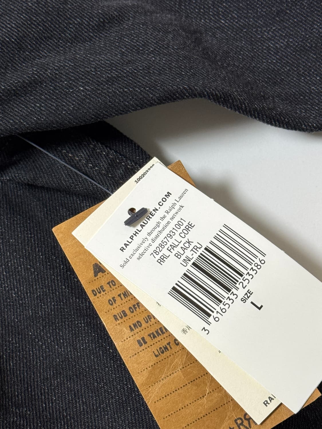 RRL 랄프로렌의 블랙 데님 lot271 자켓 L새상품 상품이미지7