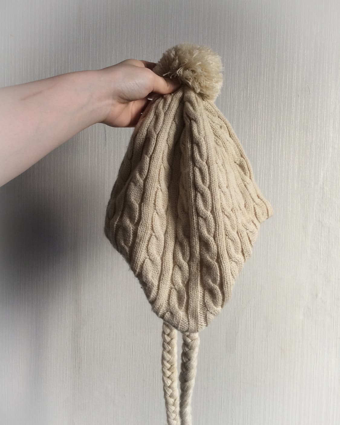 Pom cable pattern beanie 상품이미지3