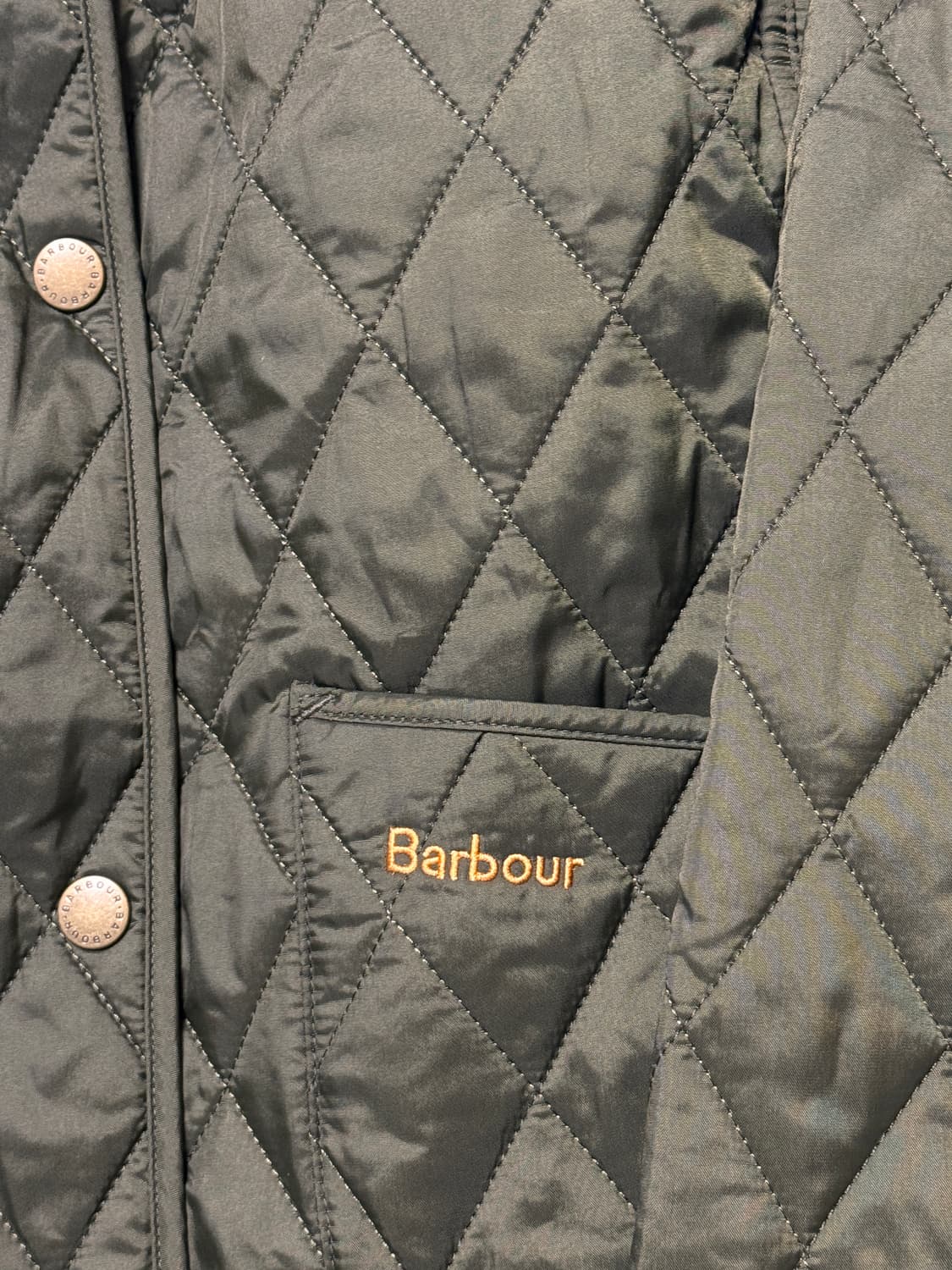 바버 퀼팅 자켓 올리브 UK10 상품이미지3