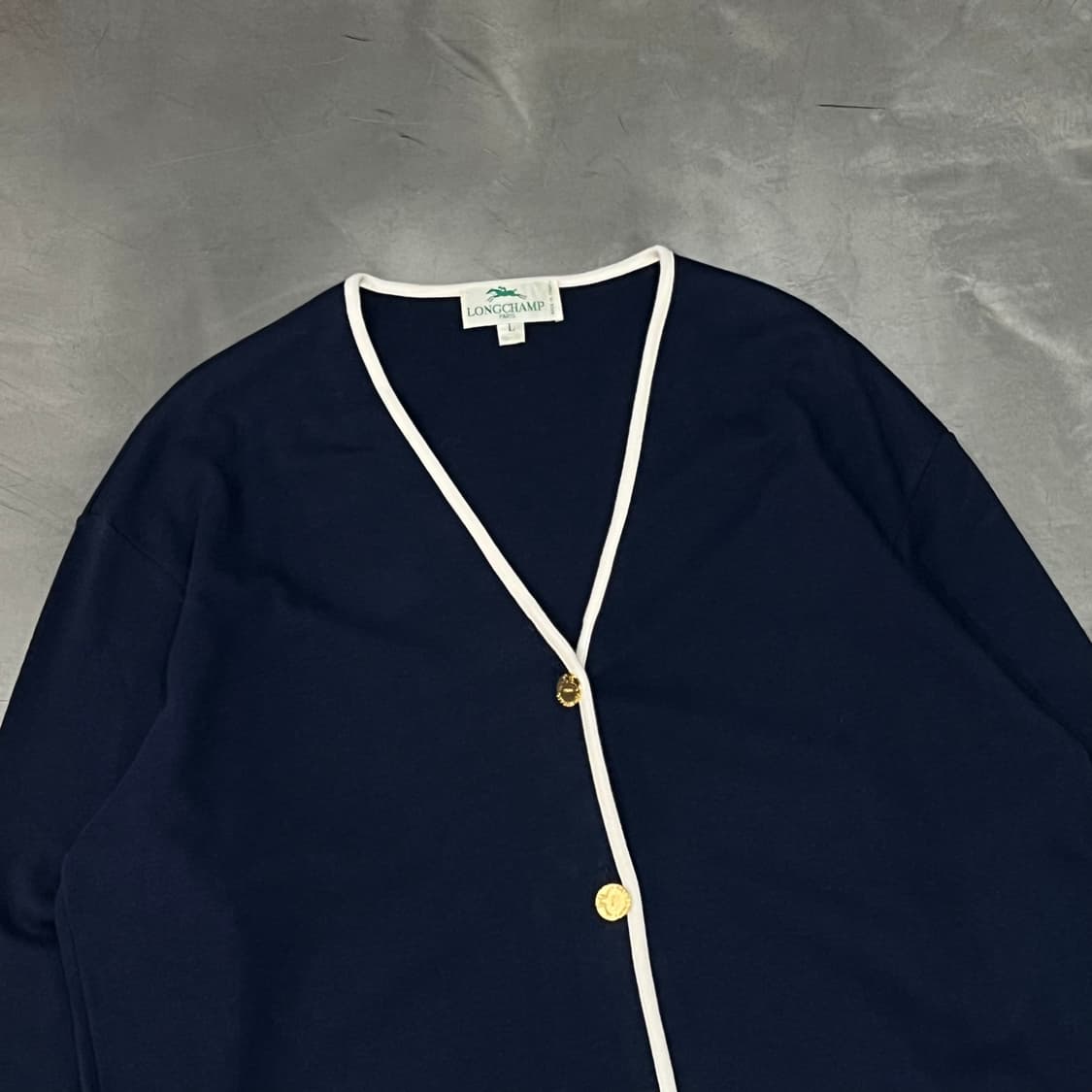  롱샴 배색 금장 가디건 y16267 상품이미지3