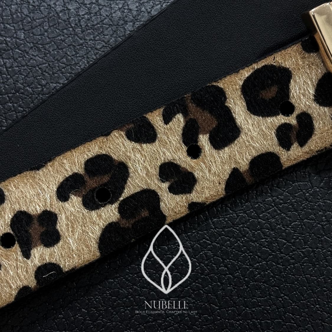 🌗 Leopard hair belt / 호피 레오파드 골드바 벨트 상품이미지7