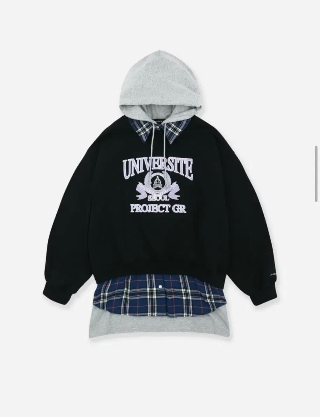 Project GR 레이어드 셔츠 블랙 상품이미지1