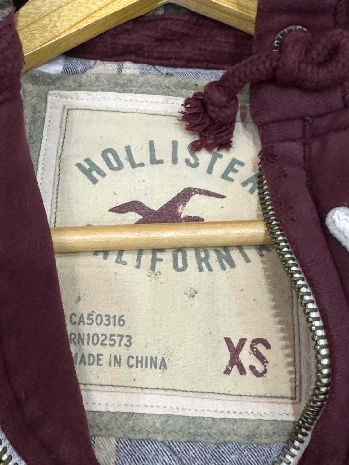 홀리스터 헤비웨이트 누빔안감 후드집업 xs 상품이미지5