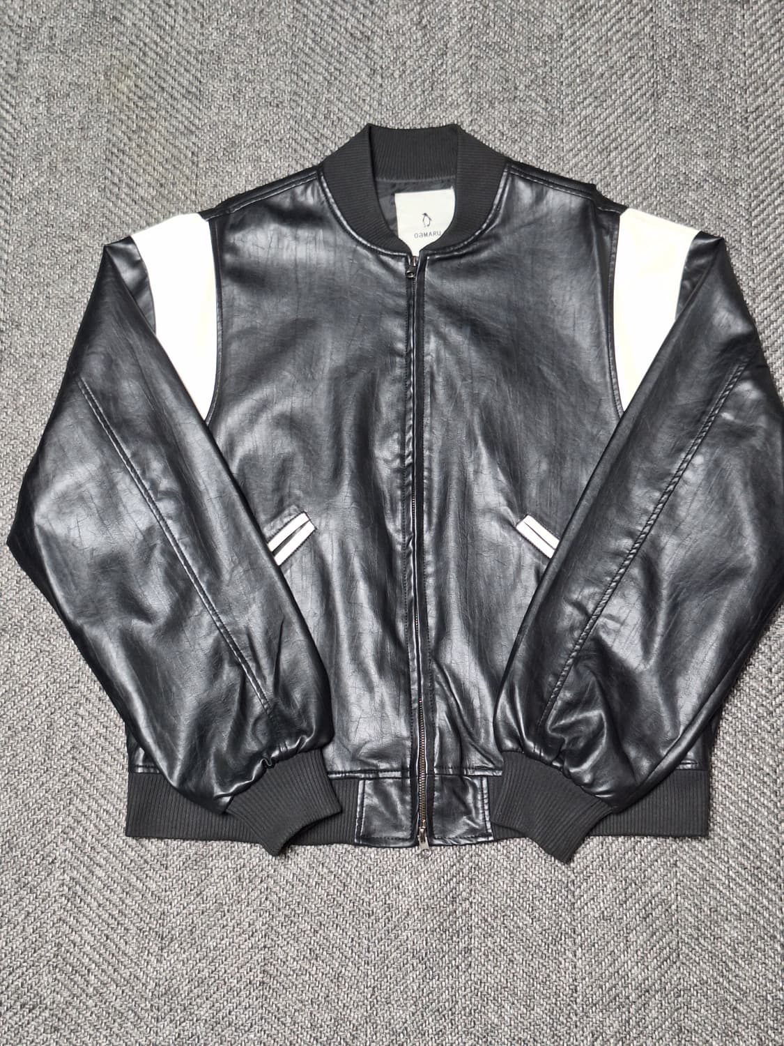 빈티지 레더 바시티 자켓 상품이미지1