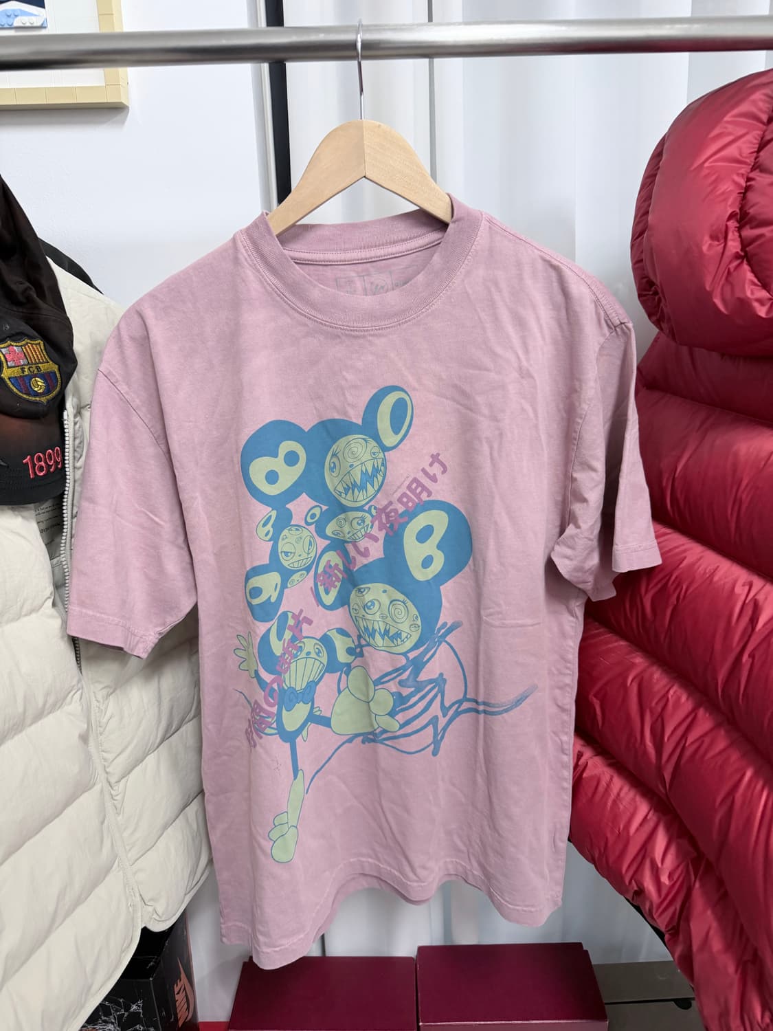 L) 스캇 무라카미 다카시 프라그먼트 티셔츠 핑크 상품이미지1