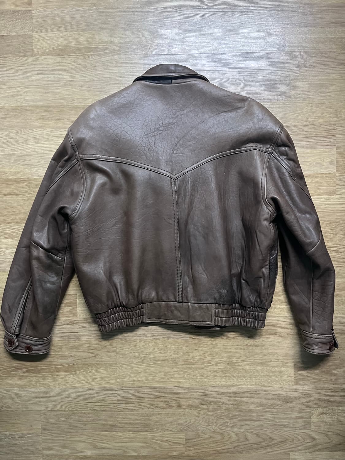 빈티지 봄버 레더 자켓 상품이미지3