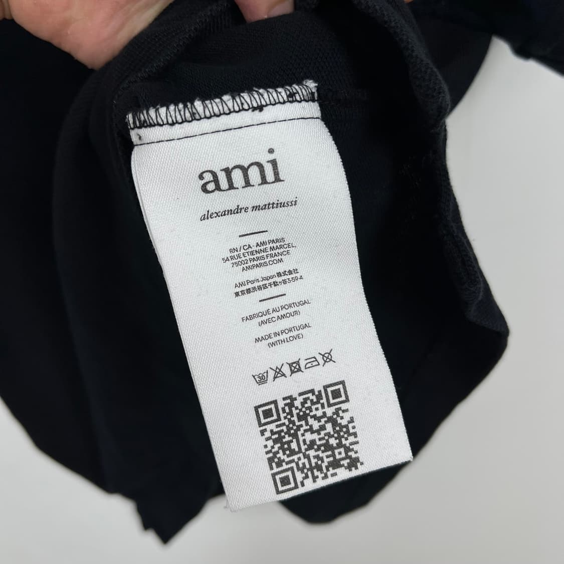 AMI 아미 스몰하트 블랙 반팔 카라티 상품이미지7