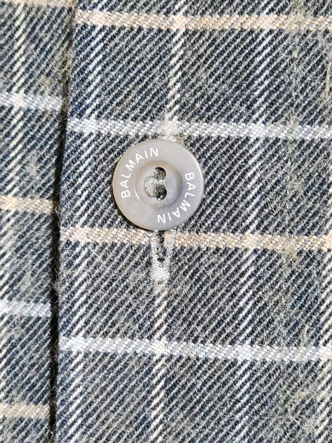 (105) 발망 남방 체크 셔츠 로고 포켓 국내판  상품이미지5