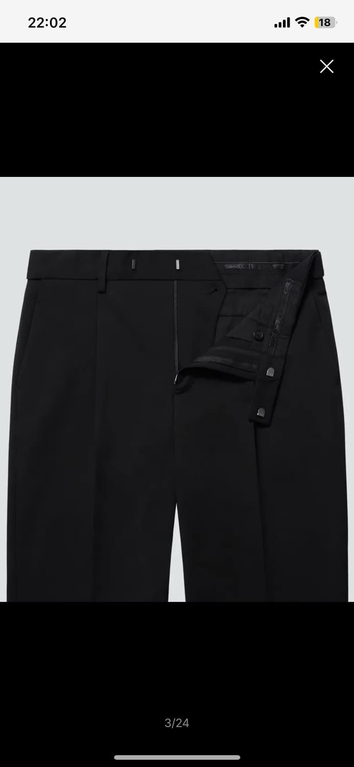 무신사스탠다드 와이드핏 히든밴딩 슬랙스 블랙 28 상품이미지1