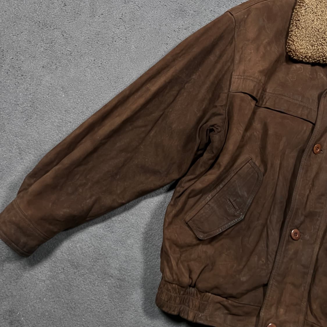 90's 입생로랑 양가죽 봄버 블루종 자켓 상품이미지3