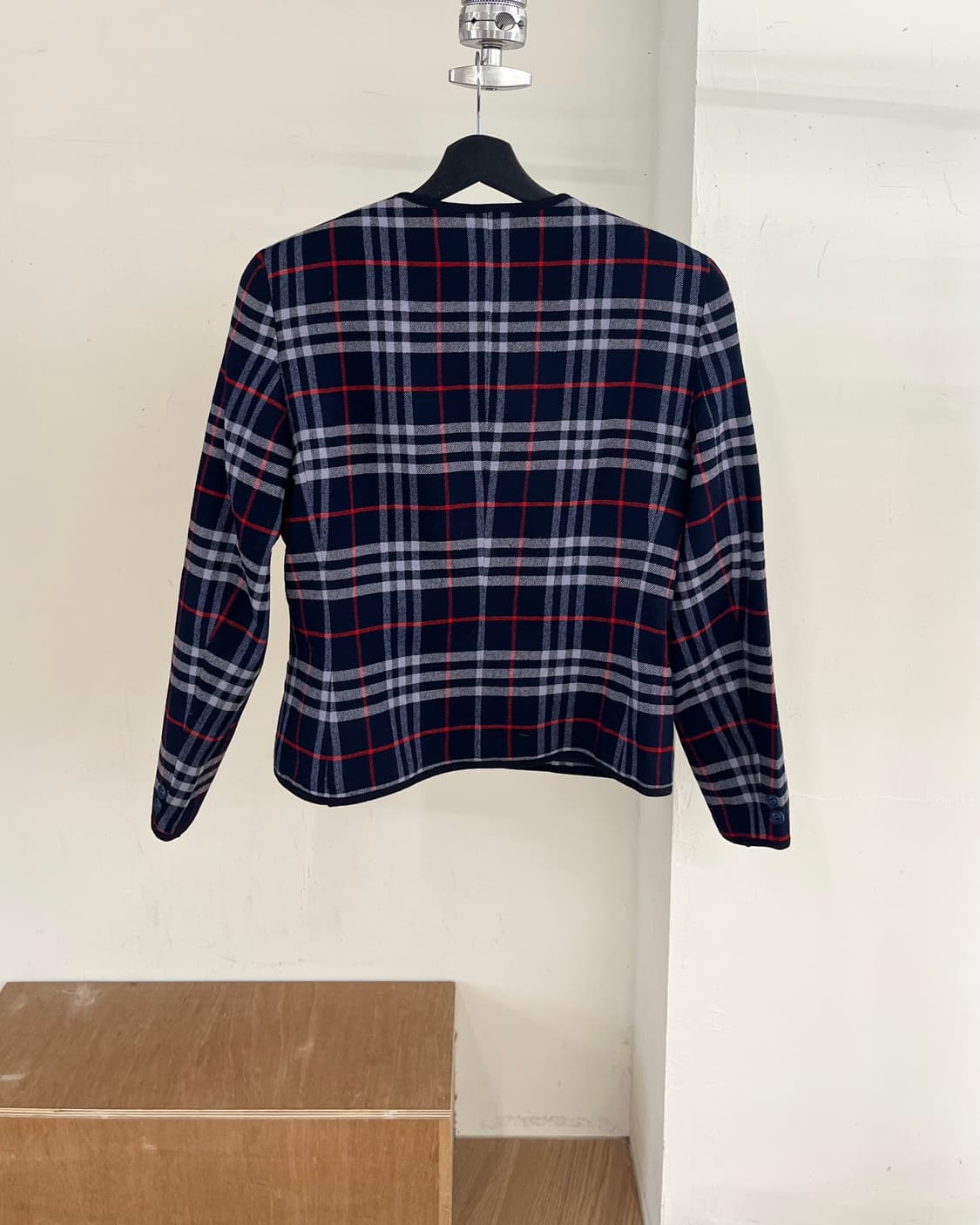 버버리 블루 플라드 울 자켓 상품이미지6