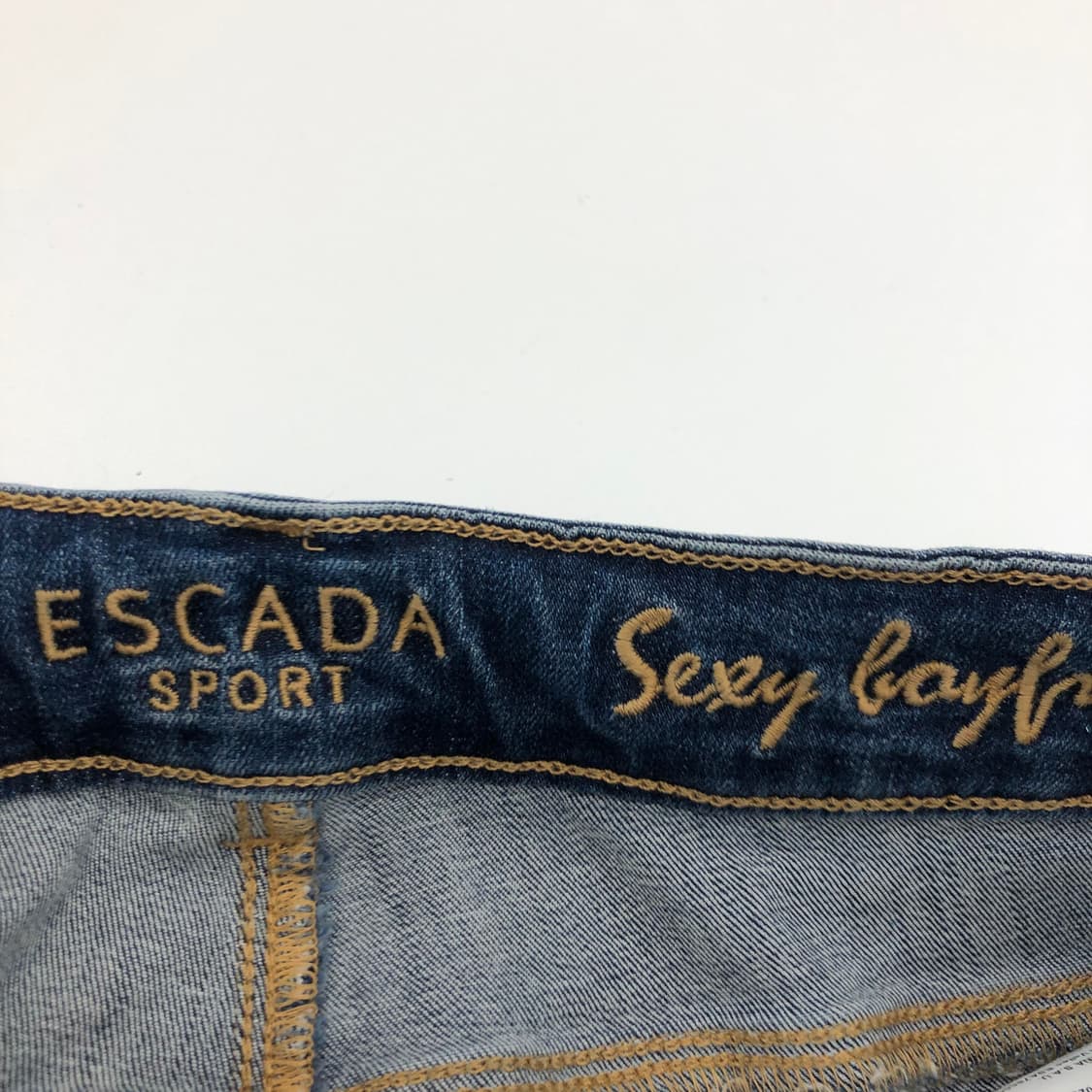 ESCADA 에스까다 큐빅 레더패치 데님진 26 인치 상품이미지5