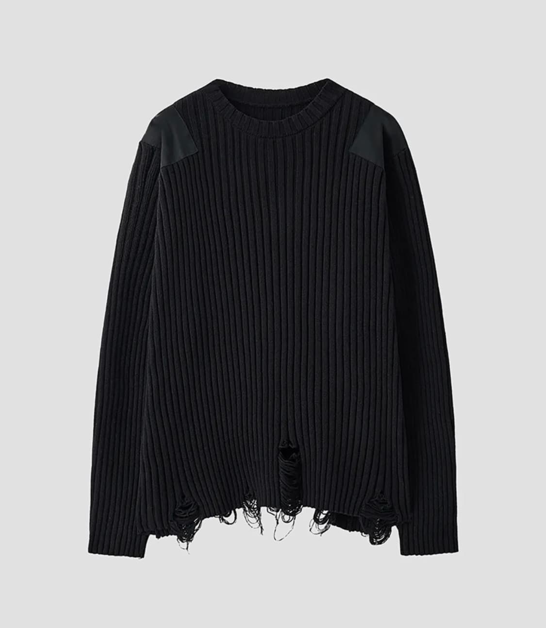 노이어 코튼 데미지 컴뱃 니트 상품이미지1