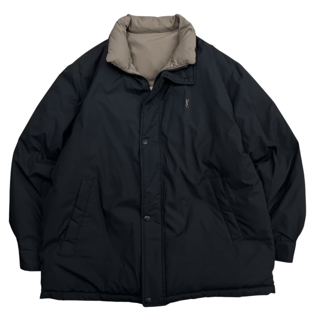 입생로랑 미니로고 차콜 리버시블 베이지 패딩 상품이미지6