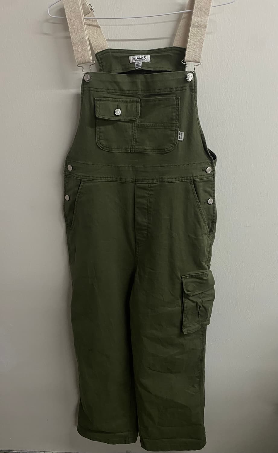 후아유 카키 카고 멜빵바지 오버롤 상품이미지5